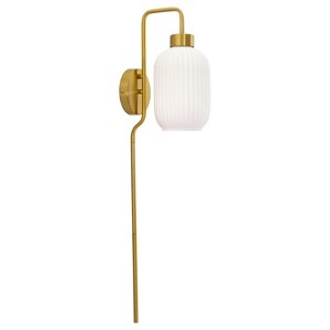 32" Otto Retro Wall Sconce White - River of Goods: Metal & Glass, Inline Switch, 460 Lumens - 1 of 4