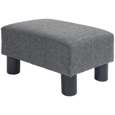 NicBex Linen-Like Storage Ottoman Cube Tufted Footrest with Plastic Legs for Bedroom and Living Room, Gray