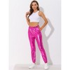 INSPIRE CHIC Women's Metallic Shiny Sparkle Elastic Waist Pants - 2 of 4
