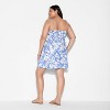 Women's Keyhole Mini Empire Waist Dress - Wild Fable™ Blue Floral - 3 of 3