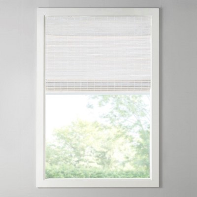 Vynxaria 33"Wx64"L Bamboo Light Filtering Roman Shade,White(Only 1 PC)