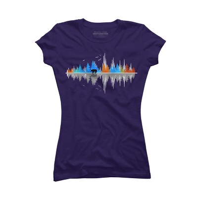 Junior's Design By Humans Sounds of Nature Color Tree Notes By NomAdartStudio T-Shirt