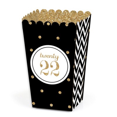 Big Dot of Happiness Gold Tassel Worth The Hassle - 2022 Graduation Party Favor Popcorn Treat Boxes - Set of 12