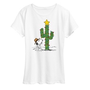 Women's - Peanuts - Spike Joe Cactus Christmas Short Sleeve Graphic T-Shirt - 1 of 4