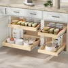 LOVMOR 2 Tier Soft Close Pull Slide Out Cabinet Organizer, Wooden Cabinet Drawer Organizer with U Bracket - 2 of 4
