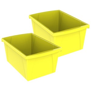 Storex Medium Classroom Storage Bin, Yellow, Pack of 2 - 1 of 1