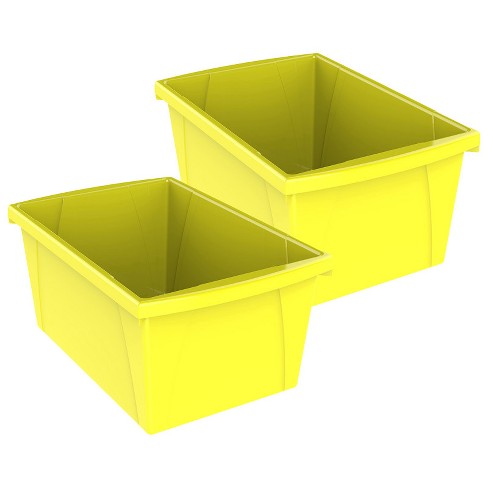 Storex Medium Classroom Storage Bin, Yellow, Pack of 2 - image 1 of 1