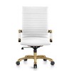 LeisureMod Harris High-Back Office Chair Upholstered in Leather with Gold Frame - 3 of 3