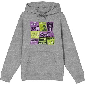 Beetlejuice Beetlejuice Valentine Card Collage Adult Long Sleeve Hoodie - 1 of 2