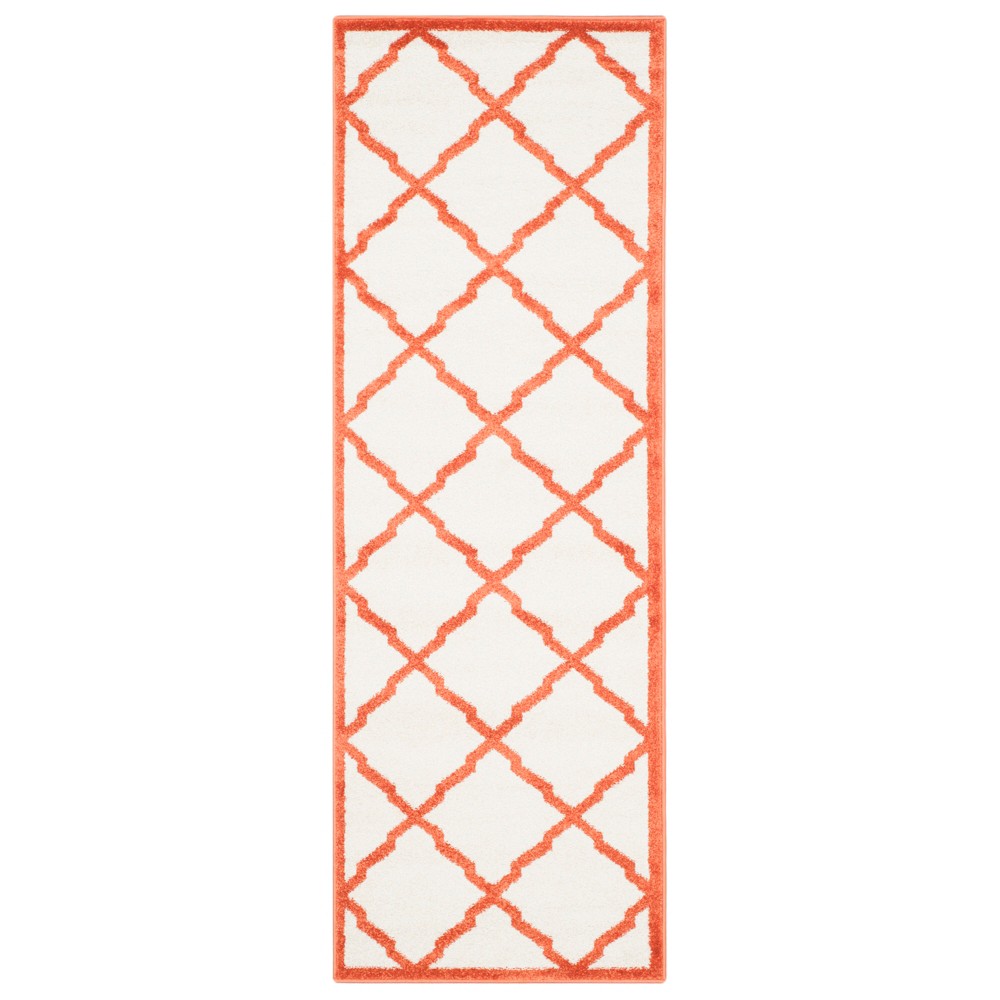 2'X7' Amherst Festival Outdoor Runner Rug Beige/Orange - Safavieh