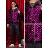 Lars Amadeus Men's Long Sleeves Shiny Metallic Sequins Argyle Printed Hooded Jacket - 4 of 4