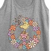 Women's - Peanuts - Floral Peace Sign Woodstock Graphic Racerback Tank - 2 of 4