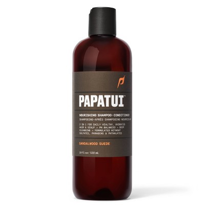 Papatui Men's Nourishing Shampoo+Conditioner 2-in-1 Sandalwood Suede - 18 fl oz