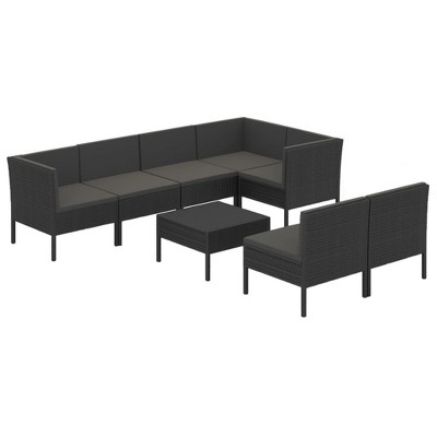 vidaXL Garden Lounge Set Black