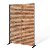 TOAOTBNBO 3-Panel Metal Privacy Screen, Decorative Privacy Fence Panels with Stand, Outdoor Privacy Screen for Patio, Natural Brown - 2 of 4