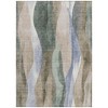 Beige And Denim Blue Abstract Washable Indoor Outdoor Area Rug - 4 of 4