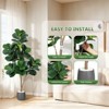 Garvee 4/5/6/7FT Fiddle Leaf Fig Tree Artificial with Leaves - Realistic Faux Ficus Lyrata Trees in Grey Planter Pot, Indoor Fake Floor Plants - 3 of 4