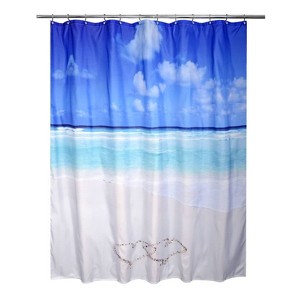 Clearwater Fabric Shower Curtain - Moda at Home: Polyester, Machine Washable, Grommet Top Design - 1 of 3