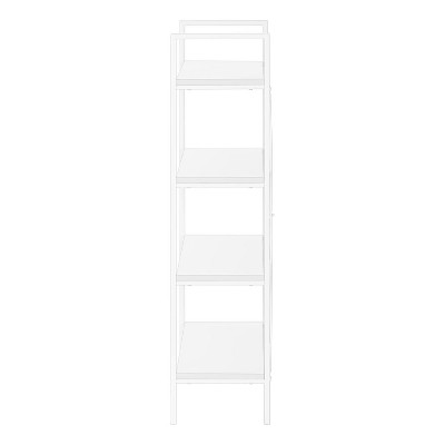Contemporary 48" White Laminate 4-Tier Bookcase