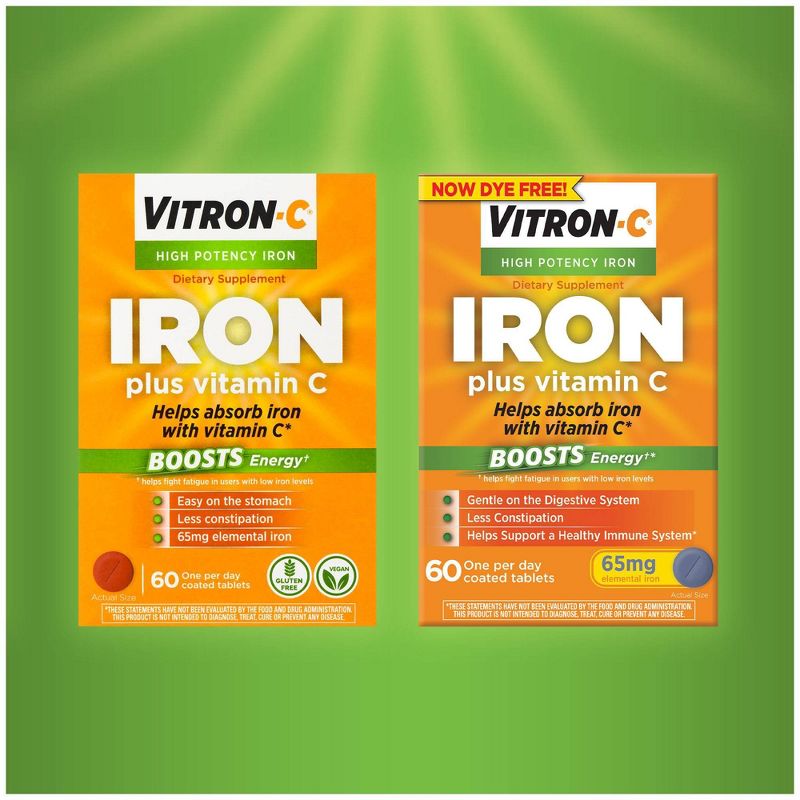 Vitron-C Vegan Iron &#38; Vitamin C Supplement - 60ct, 3 of 11