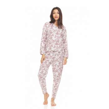 Shiraleah Pink And Red Floral Print Long Sleeve And Pants Pajama Set ...
