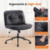 ELJGET Armless Office Desk Wide Seat Wheels, Swivel Height Adjustable Comfy Computer Task Seating Modern Home Room - 2 of 4