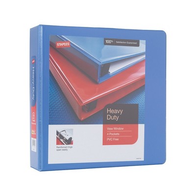 Staples Heavy Duty 2" 3-Ring View Binder Periwinkle (24689) 56291-CC/24689