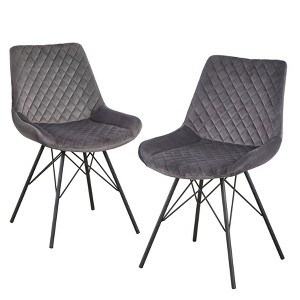 Set of 2 Kavitt Tufted Dining Chair Gray - angelo : Home - 1 of 4