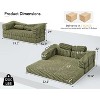 AMERLIFE Foldable Sofa Bed with Plush Faux Fur, Convertible Floor Couch, No Assembly - 3 of 4