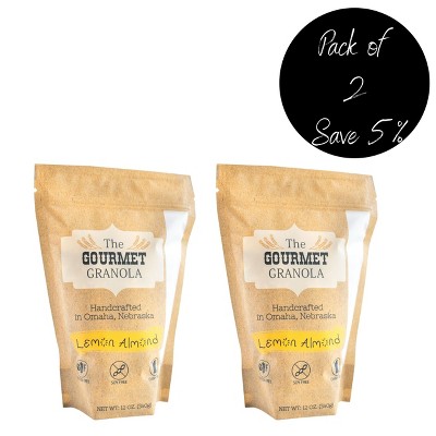 The Gourmet Granola 12 oz Lemon Almond Granola Gluten, Soy, & Dairy Free - Pack of 2