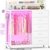 Aheaplus Dresser with 5 Fabric Drawers, Closet Storage - 3 of 4