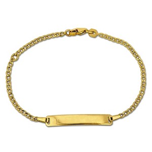 EVERLY JEWELRY | 14K Yellow Gold 2mm Curb Chain ID Bracelet, 5.5 inch - 1 of 4