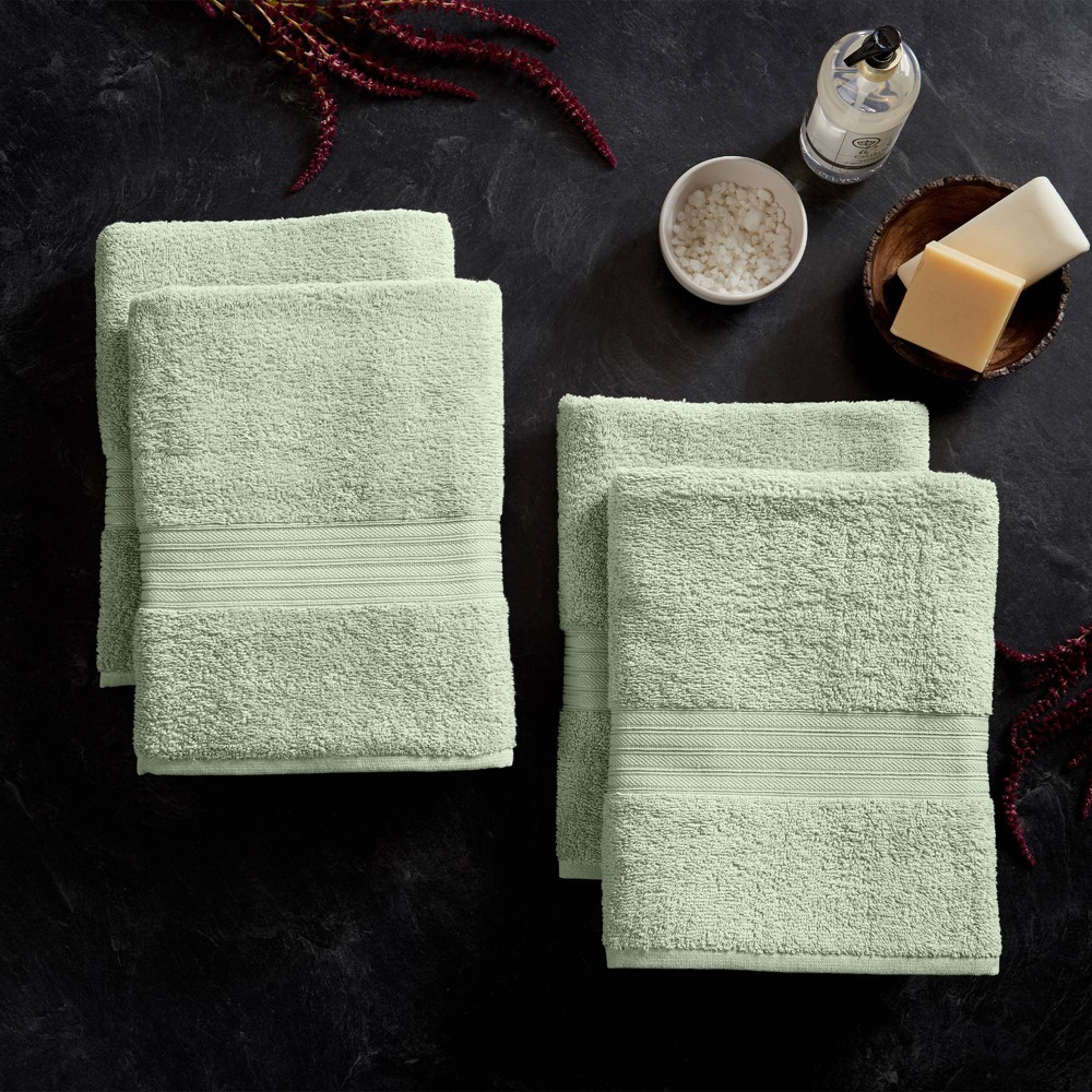 Photos - Towel 4pc Everyday Essential Bath  Set Light Green - Isla Jade