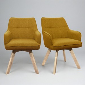 Art Leon Wood and Fabric Accent Dining Chair, Set of 2 - 1 of 4