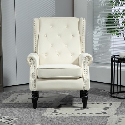 Ridstar Upholstered Modern Soft Accent & Armchair With Solid Wood Leg For Drawing Room,Study Room And Bedroom-Beige