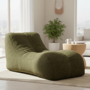 Homy Casa Bean Bag Sofa Chair for Adults, High-Density Sponge Filling, Polyester Upholstery, Olive Green - 1 of 4