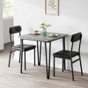 2-Person Dining Table Set, Modern Square Dining Table With 2 Upholstered Chairs - 3 of 4