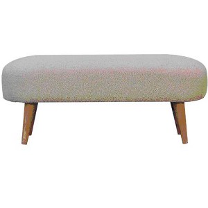 TiramisuBest Contemporary Bench in Silver Metal and Camel Faux Leather, 18.0"L Entryway Bench - 1 of 4