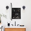 SpassWay Recessed or Wall Mount Medicine Cabinet 24 x 36 Inch Bathroom Mirror Cabinet with HD Mirror, Black - 3 of 4