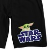 The Mandalorian Grogu Star Wars Logo Men's Black Sleep Pajama Shorts - 2 of 4