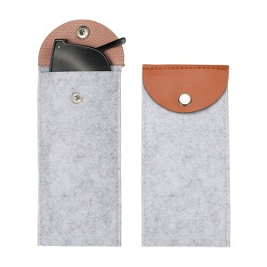 Unique Bargains Felt Soft Portable Storage Scratch-Resistant Eyeglasses Bag 2 Pcs - 1 of 4