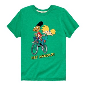 Boys' - Hey Arnold! - Arnold and Gerald on Bike Short Sleeve Graphic T-Shirt - 1 of 4