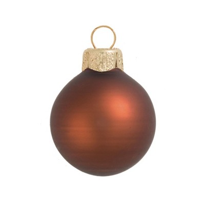 Northlight 28ct Chocolate Brown Glass Matte Finish Christmas Ball Ornaments 2" (50mm)