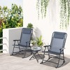 Aghana Digitals Outdoor Folding Rocking Chair Set: 2 Mesh Rockers with Armrests, Padded Headrest & - 2 of 4