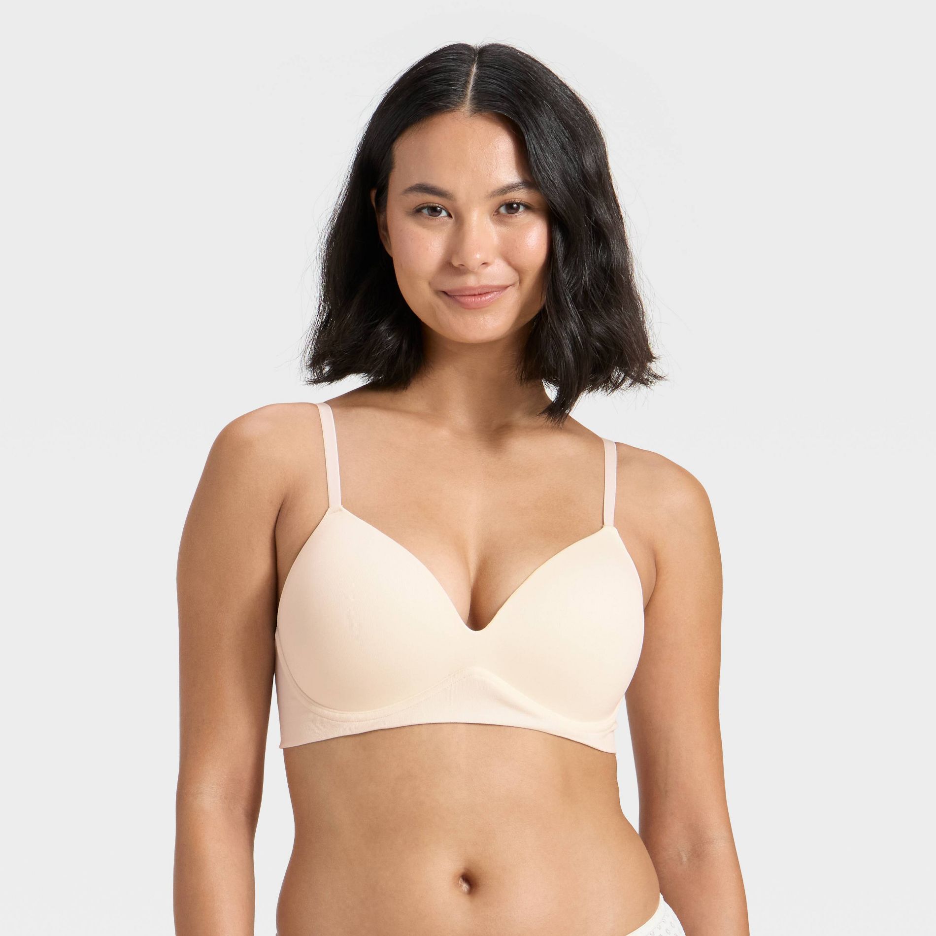 Women's Seamless Wirefree Push Up Bra - Wild Fable™ Fresh White L