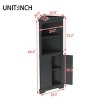INFURNIC Decorative Storage Cabinets Tall Corner Cabinet with Doors and Open Shelves for Living Room or Bathroom, Black, 28.3"*15.4"*69.4" - 3 of 4