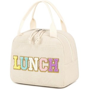 Lunch Bag for Women Men Cute Corduroy Lunch Tote Bags Reusable Insulated Lunch Box Large Capacity Reusable Insulated Cooler for Work Picnic or School - 1 of 4