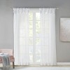 TopComfy Curtain Panels Twisted Tab Voile Sheer Curtain Pair Filtering Semi Transparent Drapes Anti Glare Breathable for Home, White, - 2 of 4