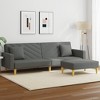 vidaXL 2-Seater Sofa Bed with Pillows and Footstool Couch Furniture Fabric - 2 of 4