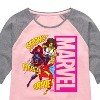 Girls' - Marvel - Super Hero Women Sound Effects Shirt Tail Raglan Graphic T-shirt - 2 of 4